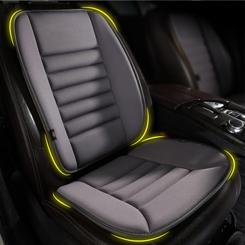 kingphenix Car Seat Cushion with Back Support Pillow: Enhanced Comfort Memory Foam Design for Pain Relief, Ideal for Drivers and Office Use - Ergonomic Lumbar Comfort for Long Sitting - Dark Grey - color: Dark Grey, size: Front