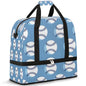 Travel Duffel Bag Baseballs Print Weekender Bag with Shoe Compartment Foldable Overnight Bags for Travel Sports Lightweight Gym Bags for Men Women - color: Baseballs Print