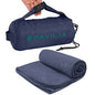 PAVILIA Travel Blanket Airplane Compact with Bag, Lightweight Soft Fleece Plane Blanket Long Flights, Camping Road Trips, Packable Travel Gift Essentials with Luggage Backpack Strap, 65x40, Navy Blue - color: Navy Blue