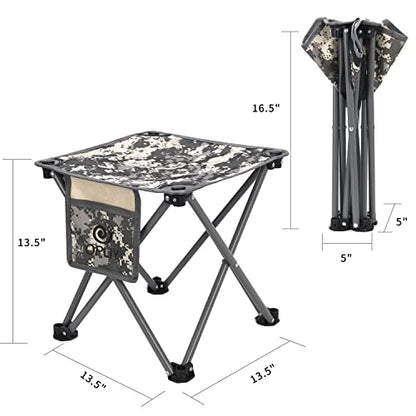Opliy Camping Stool 2 Pack,13.5 Inch Portable Folding Stool for Outdoor Gardening and Beach Hiking Fishing,Foot Stool with Carry Bag (Camouflage) - color: Camouflage