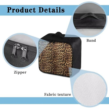 Empty First Aid Bag Leopard Print Medical Bag Empty Large Capacity for Home Office and Travel Use Lightweight Washable Soft Fabric - color: Leopard Print