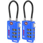Bright Colors, TSA Approved Cable Luggage Locks 2 Pack Blue, Re-settable Combination with Alloy Body - color: Blue 2 Pack