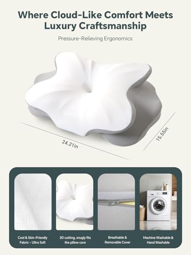 Cervical Neck Pillow for Sleeping, Ergonomic Side Sleeper Pillows for Adults, Cooling Neck Support Pillow for Neck and Shoulder Pain Relief (1 Pack)