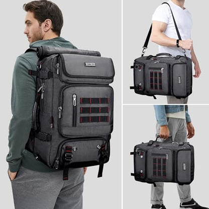 WITZMAN Carry on Travel Backpack for Men Women Airline Approved Convertible Nylon Duffle Backpack Luggage Bag (B682 Silvery Grey) - color: 03.silvery Grey