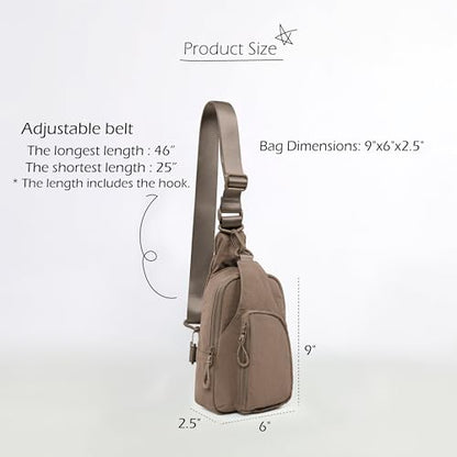ODODOS Sling Bag with Adjustable Straps Crossbody Chest Bag Lightweight Backpack for Casual Traveling Hiking - color: Field
