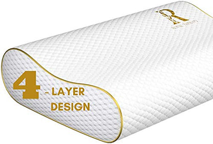 4-Layer Queen (2-Pack), Contour Pillow, Side Sleeper, Orthopedic, Neck Support, Pillow for Neck Pain, Pillow for Side Sleepers, CertiPUR-US - size: Extra Queen- 24 x 14 x 6.5" (2-Pack)