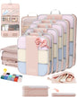 10 Set Compression Packing Cubes for Travel Gifts Mom Women,OlarHike Luggage Clothes Garment Bags for Travelers,Airplane/Cruise/Car Travel Essentials,Compressible Expandable Saver Space Bags(Beige) - color: Beige