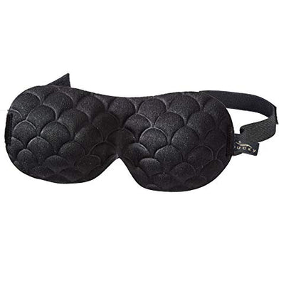 Bucky Ultralight Comfortable Contoured Travel and Sleep Eye Mask, Black Scallop, One Size - color: Black Scallop