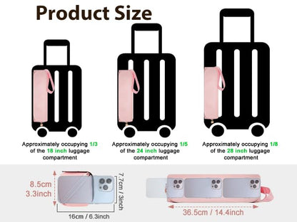 SS 2 in 1 Hair Tools Travel Bag with Heat Resistant Mat, Flat Iron Travel Case for Curling Iron, Hair Straightener, Fat iron, Waterproof Toiletry bag for Women, Pink - color: Pink