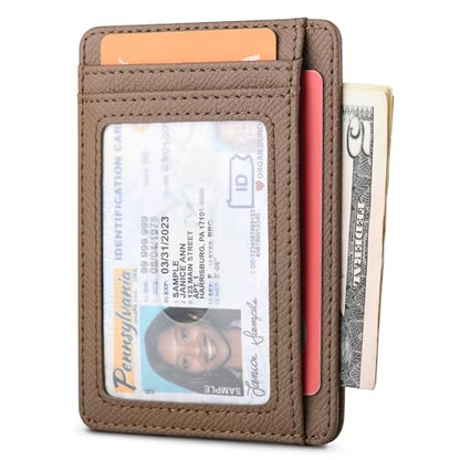 Buffway Slim Minimalist Front Pocket RFID Blocking Leather Wallets for Men and Women - Galaxy Maroon - color: Galaxy Maroon
