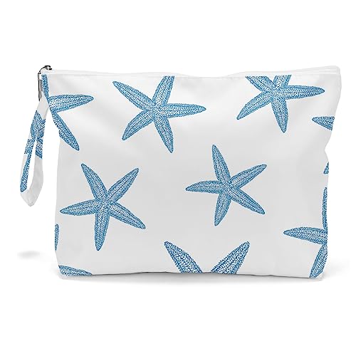 Fokongna Wet Bag, Travel Wet Dry Bag Water Proof Beach Bags for Swimsuit Beach Pool Diapers Dirty Yoga Gym Clothes Zipper Pouch, for Women Sister Friends Ocean Sea Shells Makeup Bag - color: Starfish 03