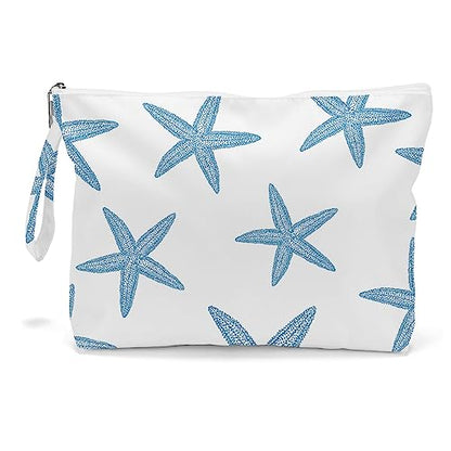 Fokongna Wet Bag, Travel Wet Dry Bag Water Proof Beach Bags for Swimsuit Beach Pool Diapers Dirty Yoga Gym Clothes Zipper Pouch, for Women Sister Friends Ocean Sea Shells Makeup Bag - color: Starfish 03
