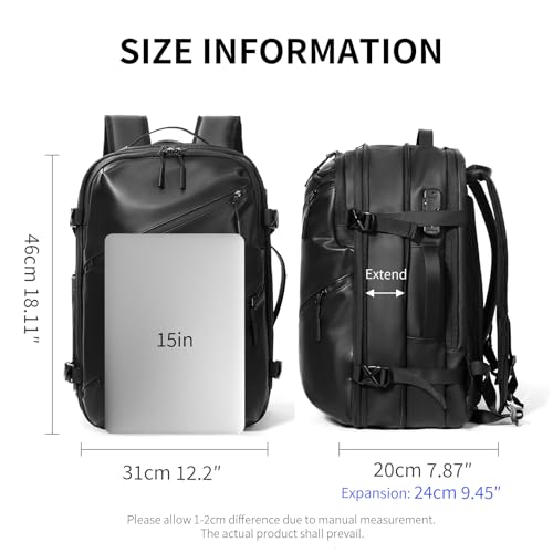 Vacuum laptop bag Compression Backpack Expandable, TSA-Approved Carry-On Water-Resistant Design for Travel with air pump (Pump included, Large) - color: Pump included