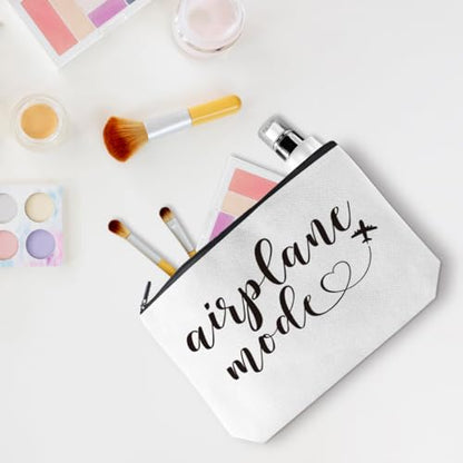 Funny Airplane Travel Gifts for Women Makeup Bag Travel Essentials Cosmetic Bag Travelers Toiletry Bag Flight Vacation Gifts for Sister Travelers Girls Trip Birthday Mothers Day Anniversary - color: Airplane