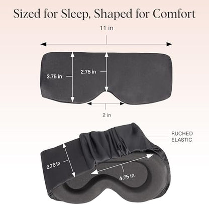 Kitsch Contour Pillow Eye Mask – Softer Than Silk Eye Masks for Sleep, Blindfold Sleep Masks for Women & Men, No Eye Pressure, Lightweight, Eye Care, Travel Essentials - Charcoal - color: Charcoal
