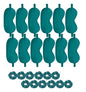 24Pcs Satin Eye Mask Silk Sleep Masks Silky Eyes Cover Blackout Blindfold Eyeshade Scrunchies Hair Ties Travel Wedding Gift - color: Turquoise