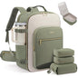 LOVEVOOK 56L Travel Backpack for Women & Men, Airline Approved Carry On Luggage with 3 Packing Cubes, TSA Overnight Bags, Waterproof Personal Item Bag, Weekender Essentials Backpacks fits 17" Laptop - color: Light Green-beige-olive Green, size: XX-Large