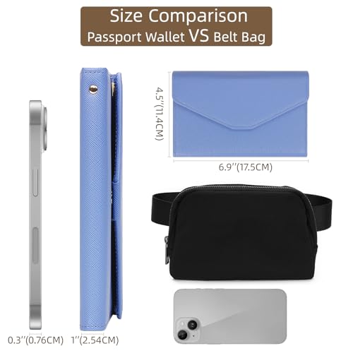 ZOPPEN Mulit-purpose Rfid Blocking Passport Holder Travel Wallet (Ver.4) Passport and Vaccine Card Holder ComboTri-fold Document Organizer Travel Essentials - color: #25 Niagara Blue