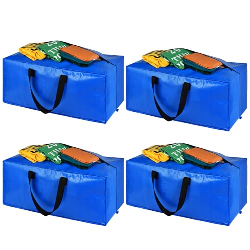 Heavy Duty Large Storage Bags, XL Blue Moving Bags for College Dorm Room Essentials, Moving Supplies Compatible with IKEA Frakta Cart, 4 Packs - color: Blue, size: 4 PACK
