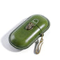 Leather eyeglass protective case - Portable travel sunglasses case - Suitable for both men and women - style: Buckle-green