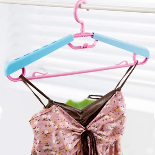 6-Pack Heavy Duty Plastic Extra-Wide Arm 15"-23" Suits Clothes Hangers with Swivel Hooks,Perfect for Coat,Jacket,Dress,Shirt,Trousers or Closet Space Saving,Pink - color: Pink+light Blue