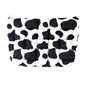 Puffy Quilted Makeup Bag, Cosmetic Bag, Travel Toiletry Organizer Pouch, Clutch for Women (Cow Print) - color: Cow Print