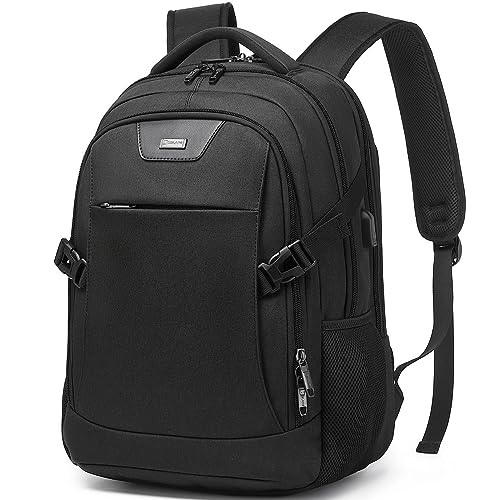 DUSLANG Anti-Theft Laptop Backpack, Black, 15.6-14-13 Inch Laptop Sleeve, USB Charging Port - color: Black, size: 15.6 Inch
