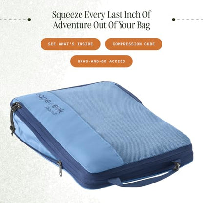 Eagle Creek Pack-It Isolate Compression - Lightweight Cube for Optimizing Luggage Space - Easy-Grab Zipper - Convenient Top Handle - Recycled Materials - Small - color: Blue Dawn, size: 14 x 10 3 in.