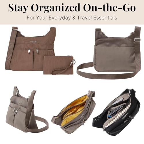 Baggallini Crossbody Travel Bag 11x8.5 Lightweight Water-resistant Nylon Handbag - color: Portobello