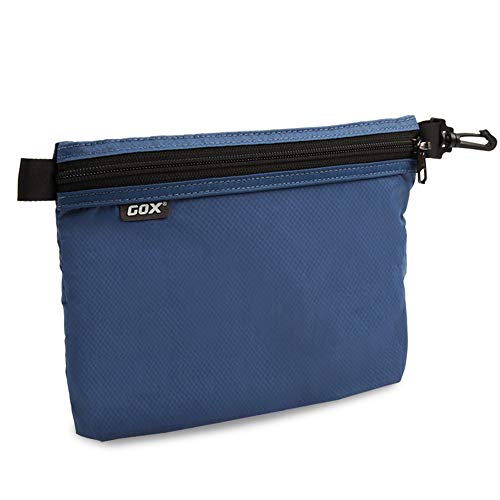 GOX Travel Toiletry Bag Carry On Zipper Pouch Cosmetic Kit Makeup Digital Bag Water Resistant Nylon（navy … - color: Navy