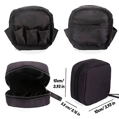 Hekyip Mini Cosmetic Bag, Travel Makeup Pouch, Portable Waterproof Cosmetic Pouch for Girls Women, Mini (Mini All Black) - color: Mini All Black