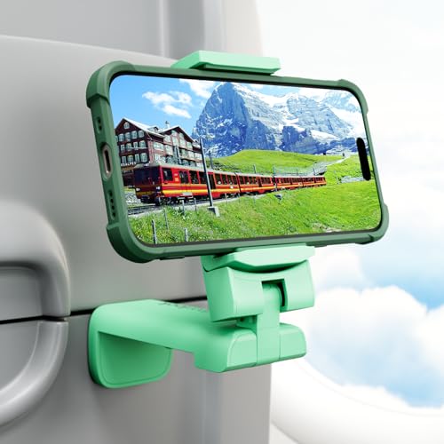 Klearlook 4 in 1 Adjustable Phone Stand - 360 Rotation Handsfree Viewing, Foldable Travel Essentials, Accessory for Flight/Home/Office - Green - color: Spring Green