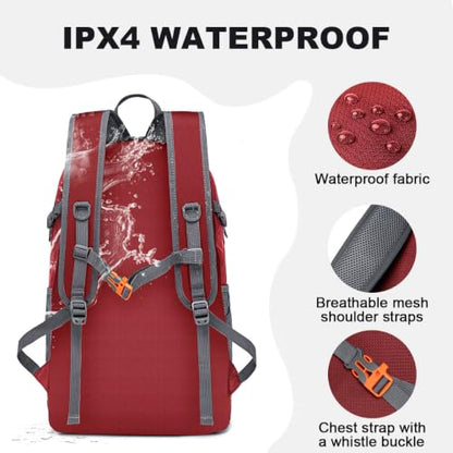MIYCOO Backpack - Ultra Lightweight Packable Backpack for Travel Camping, Hiking Back Pack Waterproof Foldable Daypack for Men Women Red - color: Red