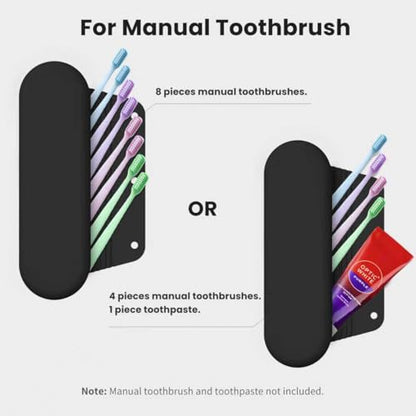 Silicone Electric Toothbrush Travel Case, Manual Toothbrush Travel Cover for Men and Women,Toothbrush Holder for Travel,Gym and More, Fits Most Manual and Electric Toothbrushes - Black - color: Black