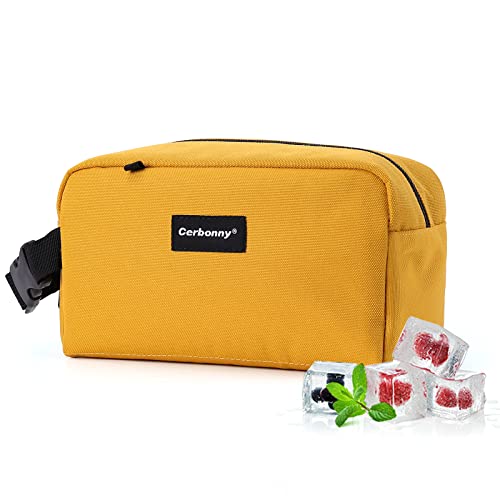 Cerbonny Small Cooler Bag Freezable Lunch Bag for Work School Travel,Small Lunch Bag,Insulated Snack Bag For Adults/Kids,Mini Cooler,Freezable Lunch Box Fit For Yogurt (Yellow-s) - color: Yellow