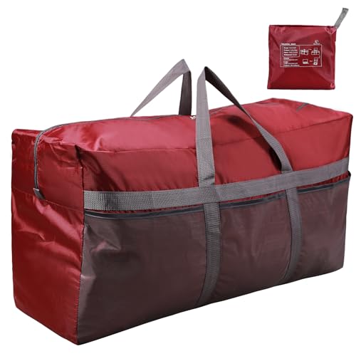 REDCAMP Foldable Travel Bag, Large Sports Bag, 75L/96L/100L, Lightweight Waterproof Tote Bag - color: 96L/Wine Red