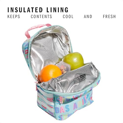 adidas Santiago Lunch Bag Cooler for Women and Men, Insulated Food Container Box with Mesh Pocket, Hall Pass Semi Flash Aqua/Pink Spark/3.0, One Size - color: Preloved Crimson/Rose Gold/3