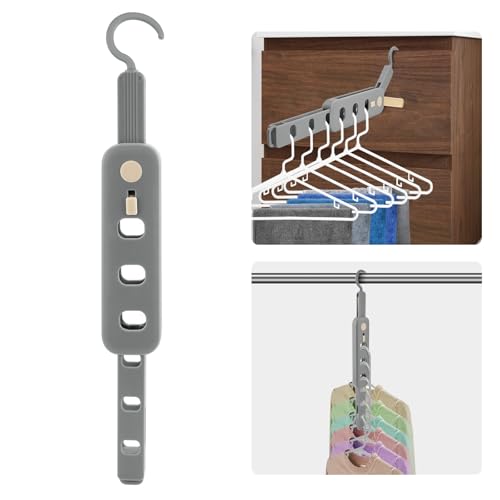Coopache Folding Clothes Drying Rack Portable for Travel, Space Saving Hangers Plastic for Closet (Grey 1 Pack) - color: Grey 1 Pack