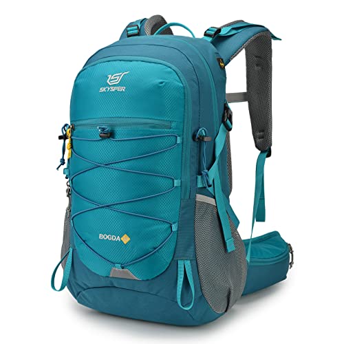 SKYSPER Hiking Backpack for Men Women, 35L Lightweight Travel Daypack, Outdoor Camping Back Pack with Multiple Compartments, Durable for Weekend Getaway - color: Teal