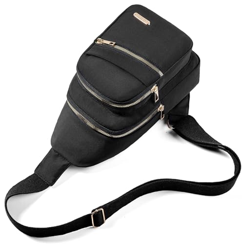 Banelu Small Crossbody Sling Bag Sling Backpack, Cross Body Bag Crossbody Purses for Hiking Traveling Outdoors - color: I Black