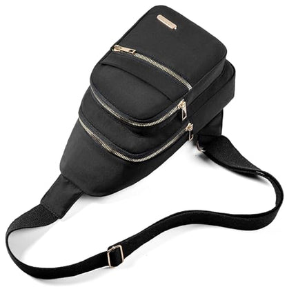 Banelu Small Crossbody Sling Bag Sling Backpack, Cross Body Bag Crossbody Purses for Hiking Traveling Outdoors - color: I Black