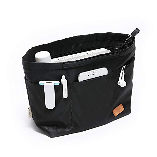 iN. Multi-Pocket Travel Handbag Organizer Insert Large for Tote Bag Purse Liner Insert Organizer with Handles (Large, Black) - color: Black, size: Large: 15.7"(Top)/12.2"(Bottom) L × 4.9"W × 10"H