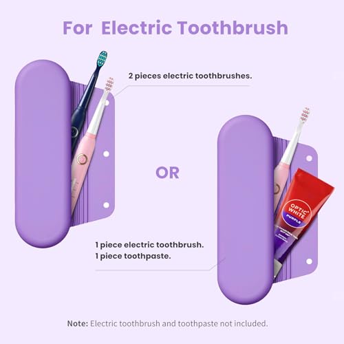 Silicone Electric Toothbrush Travel Case, Manual Toothbrush Travel Cover for Men and Women,Toothbrush Holder for Travel,Gym and More, Fits Most Manual and Electric Toothbrushes - Purple - color: Purple