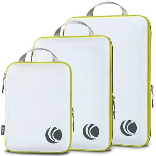 Cipway Compression Packing Cubes, Ultralight Luggage Organizer Bags, Travel Essentials for Carry on Suitcase (3 Piece,White) - color: White, size: 3PCS