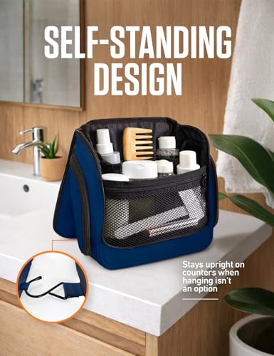 VENTURE 4TH Hanging Travel Toiletry Bag for Women & Men – Large Toiletry Organizer with 18 Compartments, Removable TSA Pouch, Travel Wash Bag for Toiletries, Makeup & Shaving Kit (Navy Blue) - color: Navy
