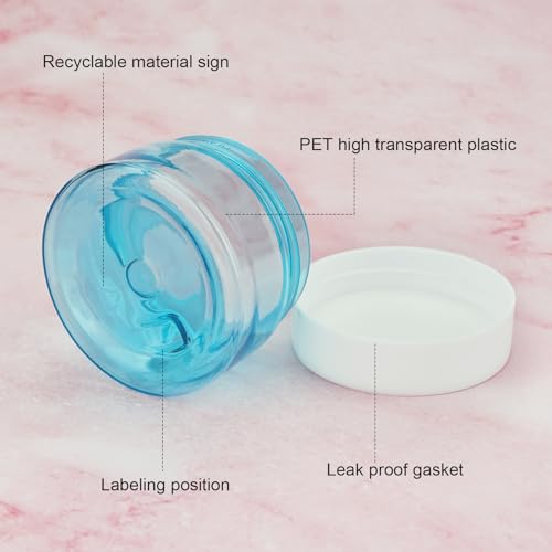 Cosywell Travel Containers for Toiletries Leak Proof Small Travel Containers with Lids 1 Oz 4 Pack Plastic Travel Jars for Creams TSA Approved Travel bottles for Lotion Makeup Cosmetics (Blue) - color: E-1oz Blue