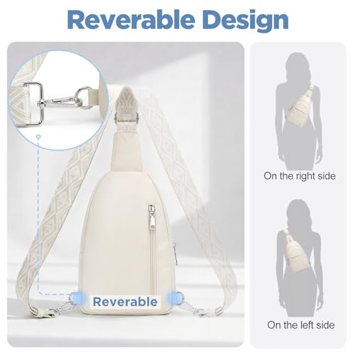 Anti Theft Sling Bag for Men & Women, Lightweight Puffer RFID Crossbody Bag for Travel, Commuting & City Walking, Hands-Free Everyday Essentials Bag White - color: White(ivory)
