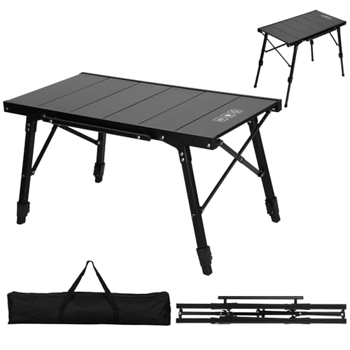 Folding IGT Camping Table, Outdoor Cooking Camp Tables Portable Foldable, Ultra-Lightweight Metal Foldable Camping Table with Carry Bag for Car Camping, Picnics, RV Travel, and BBQ