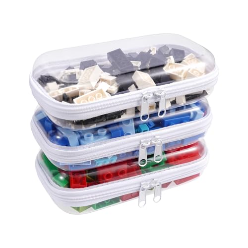 Clear Hard Shell Zipper Case,3PCS Transparent Clear Zipper Pouches,Hard Side Plastic Case Set,Portable Travel Storage Organizer Bins - color: 3PCS-S