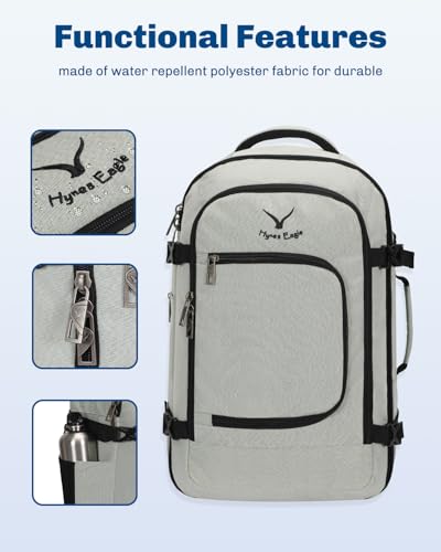 Hynes Eagle Travel Backpack 40L Flight Approved Carry on Backpack Men Large Cabin Weekender Laptop Backpack Women 15.6 inches - color: Light Green